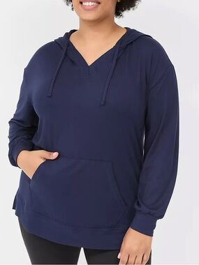 Lane Bryant LIVI Soft Long-Sleeve Hoodie, navy
